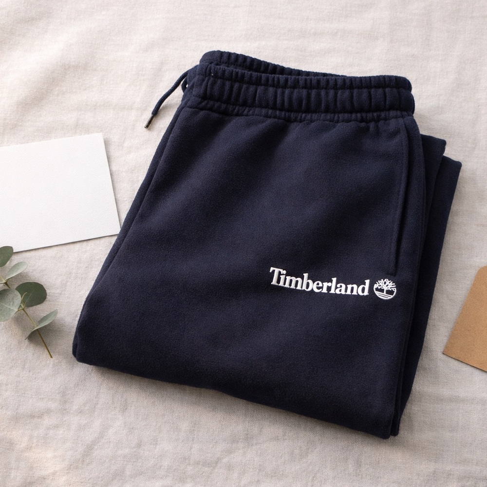 Timberland Men's Navy Fleece Shorts NWT Organic Cotton Size M